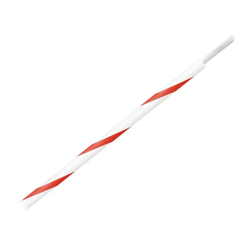 Pacer 16 Awg Gauge Striped Marine Wire 500' Spool - White W/Red Stripe [Wul16wh-2-500] 1