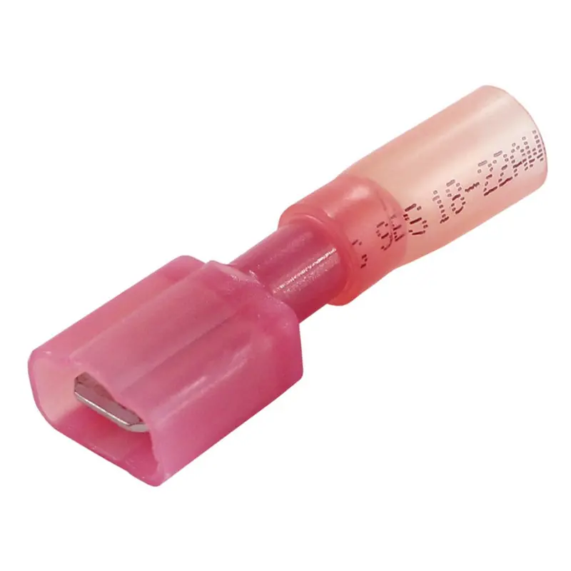 Pacer 22-18 Awg Fully-Insulated Male Disconnect Terminal - Red - 100 Pack [Tde18-250Fim-100] 1