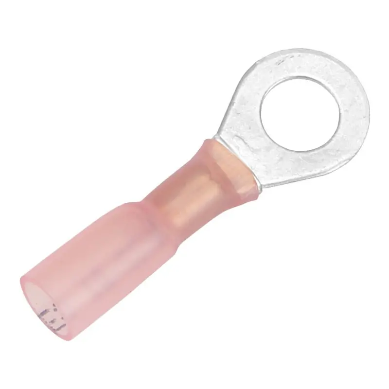 Pacer 22-18 Awg Heat Shrink Ring Terminal - 1/4" Stud Size - 100 Pack [Te18-14R-100] 1