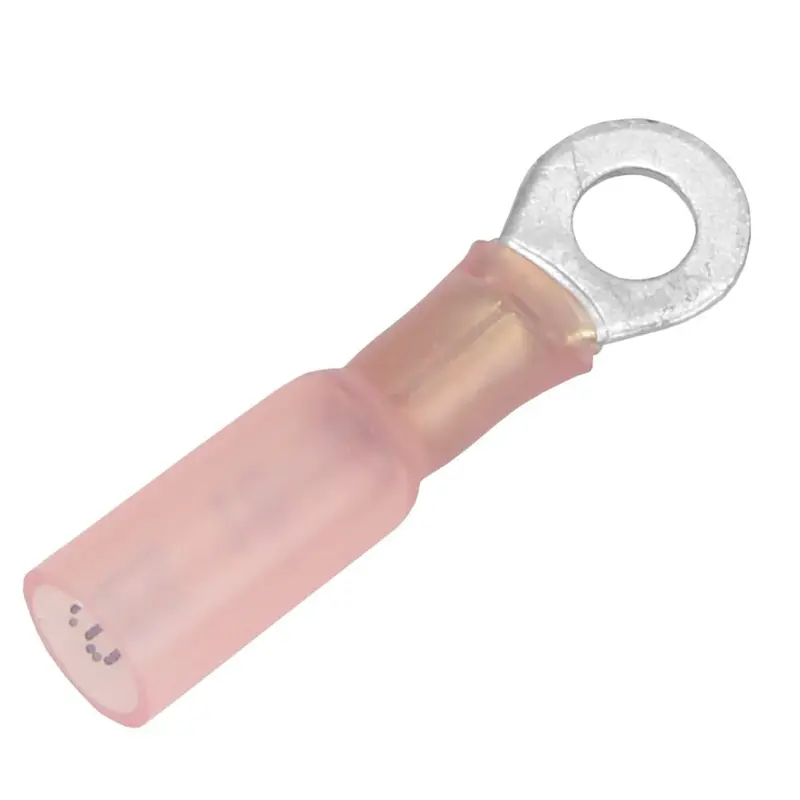 Pacer 22-18 Awg Heat Shrink Ring Terminal - #10 Stud Size - 100 Pack [Te18-10R-100] 1