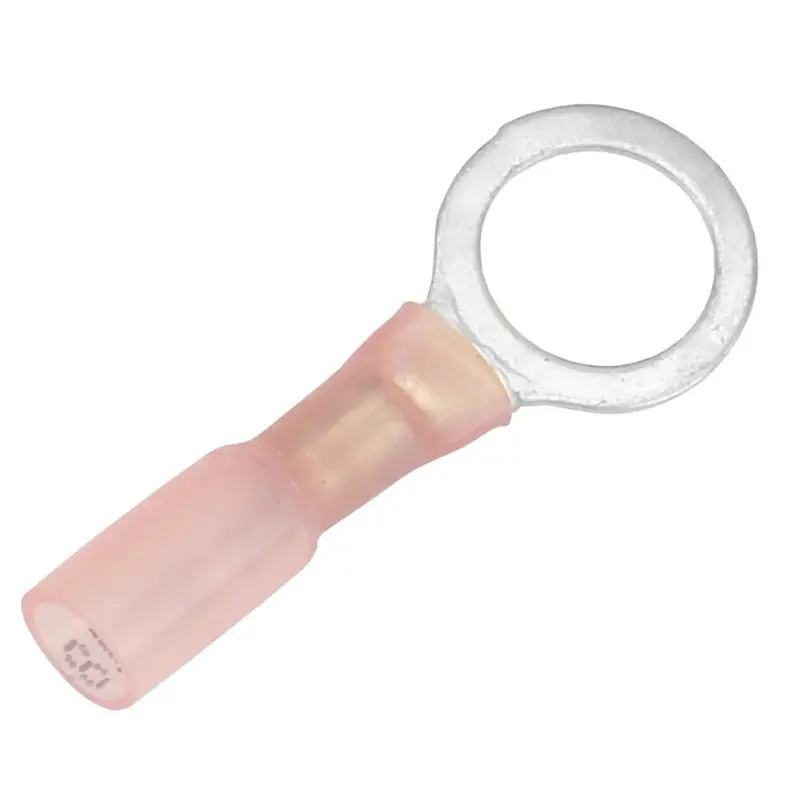 Pacer 22-18 Awg Heat Shrink Ring Terminal - 3/8" Stud Size - 100 Pack [Te18-38R-100] 1