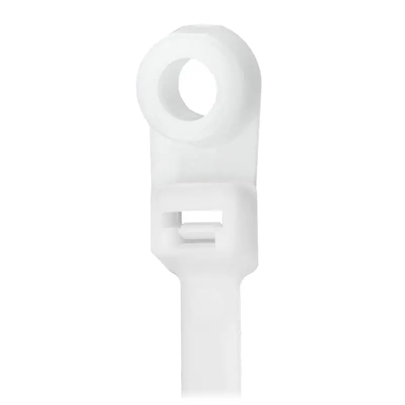 Pacer 8" Cable Tie W/Mounting Ring - Natural Color - 50Lb Tensile Strength - 2" Bundle Diameter - 100 Piece Bag [Ctmr2s-100] 1