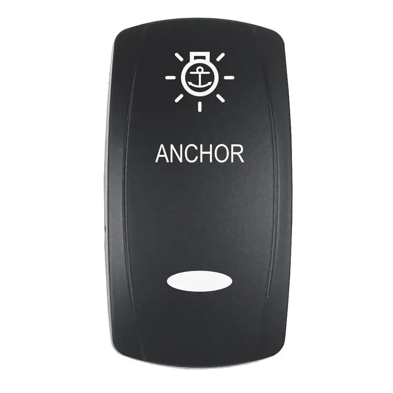 Pacer Actuator - 'Anchor' F/V Series Contura Switches - Black - Laser Etched (Top/Bottom Light) [Ev2le-Anc] 1