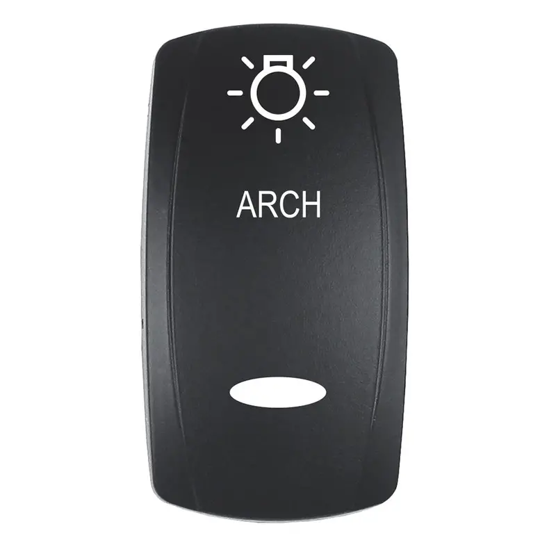 Pacer Actuator - 'Arch' F/V Series Contura Switches - Black - Laser Etched (Top/Bottom Light) [Ev2le-Arch] 1