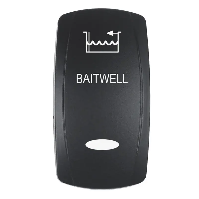 Pacer Actuator - 'Baitwell' F/V Series Contura Switches - Black - Laser Etched (Top/Bottom Light) [Ev2le-Btwl] 1