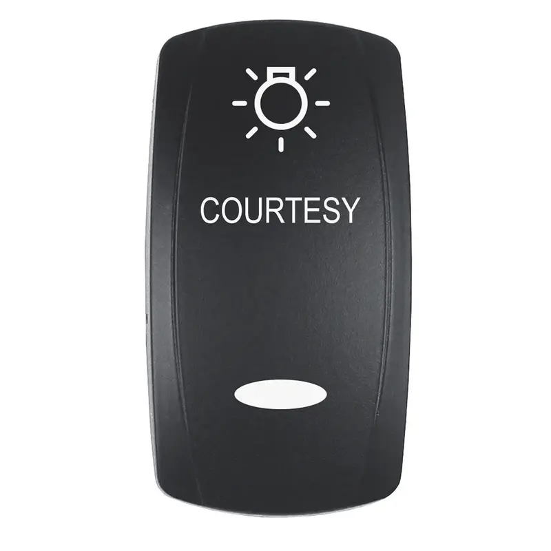 Pacer Actuator - 'Courtesy' F/V Series Contura Switches - Black - Laser Etched (Top/Bottom Light) [Ev2le-Ctsy] 1