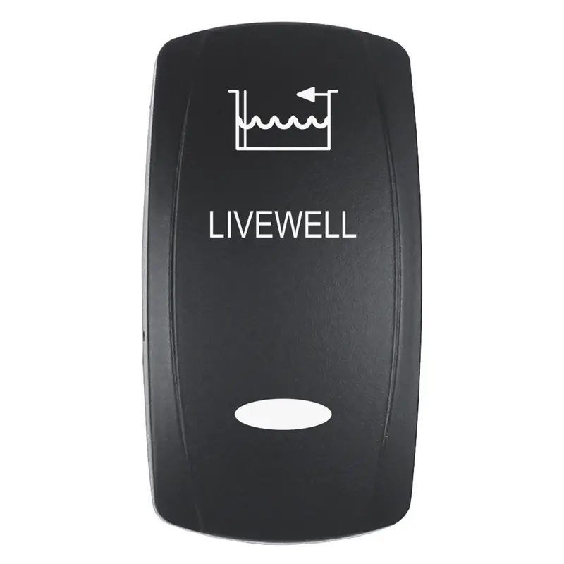 Pacer Actuator - 'Livewell' F/V Series Contura Switches - Black - Laser Etched (Top/Bottom Light) [Ev2le-Lvwl] 1