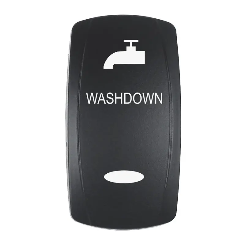 Pacer Actuator - 'Washdown' F/V Series Contura Switches - Black - Laser Etched (Top/Bottom Light) [Ev2le-Wshdwn] 1