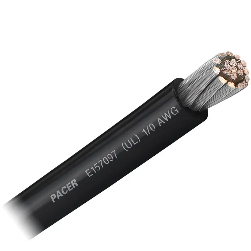 Pacer Black 1/0 Awg Battery Cable - Sold By The Foot [Wul1/0Bk-Ft] 1