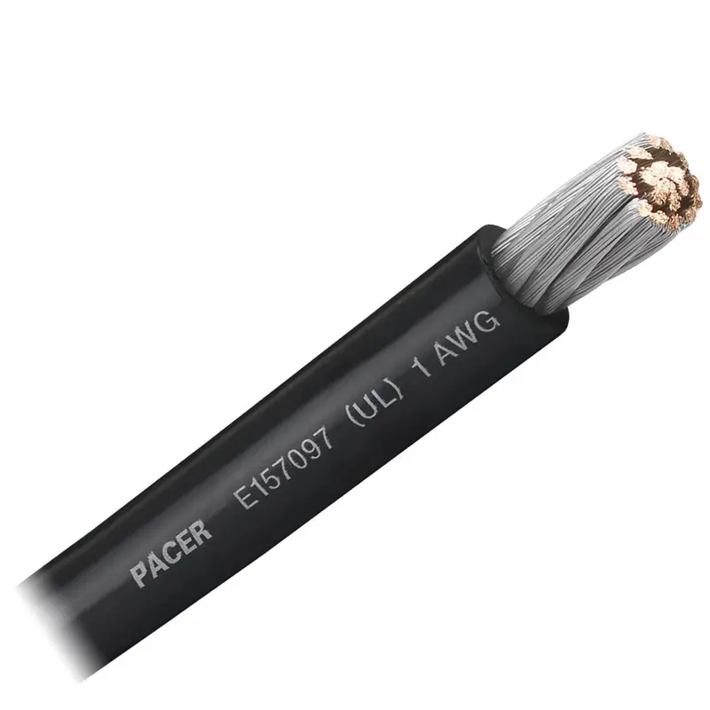Pacer Black 1 Awg Battery Cable - Sold By The Foot [Wul1bk-Ft] 1