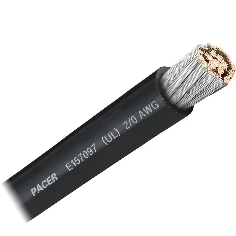 Pacer Black 2/0 Awg Battery Cable - Sold By The Foot [Wul2/0Bk-Ft] 1