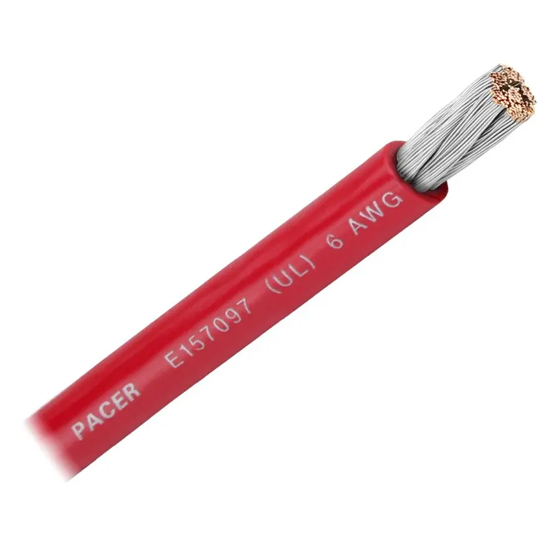 Pacer Red 6 Awg Battery Cable - Sold By The Foot [Wul6rd-Ft] 1