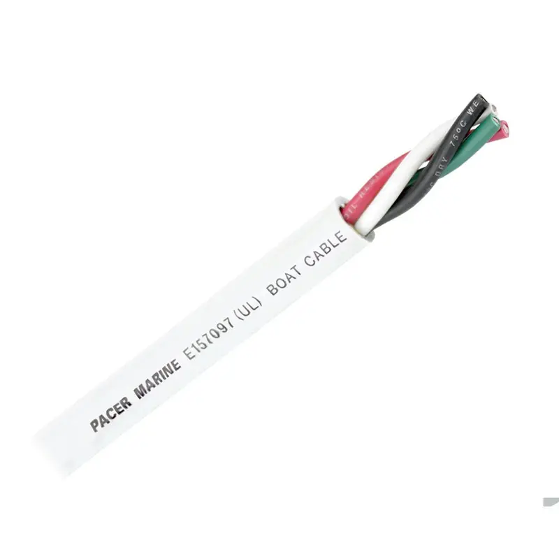 Pacer Round 4 Conductor Cable - 100 - 16/4 Awg - Black, Green, Red  White [Wr16/4-100] 1