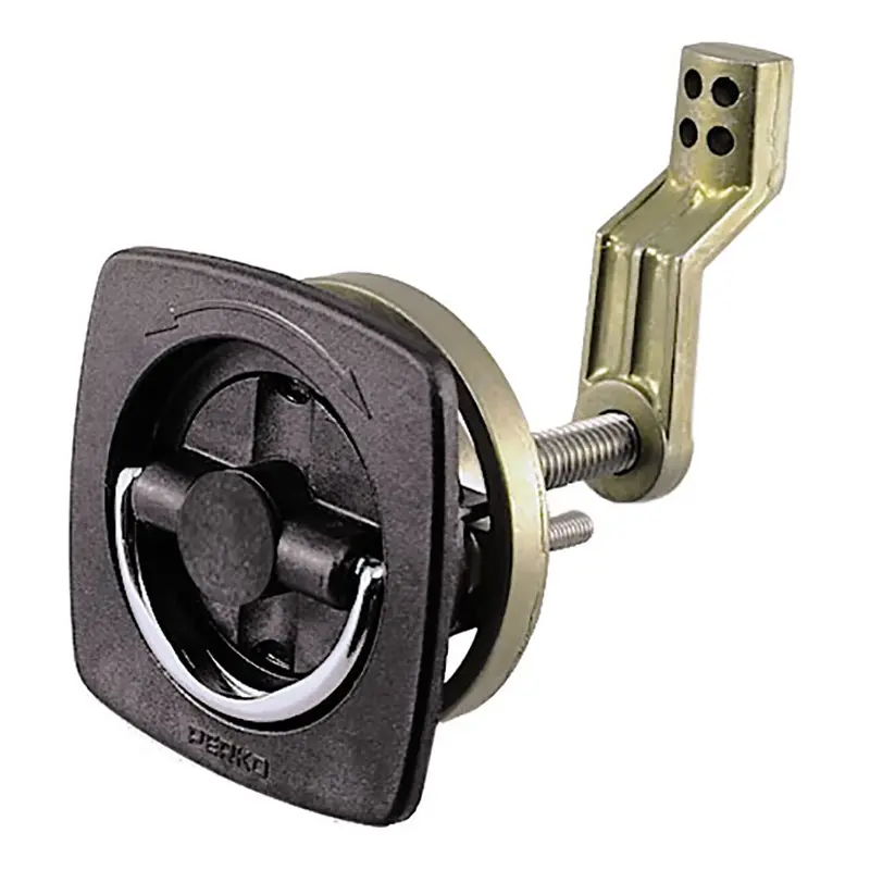 Perko Flush Latch - Non-Locking - 2.5" X 2.5" W/Offset Cam Bar  Flexible Polymer Strike [0932Dp1blk] 1