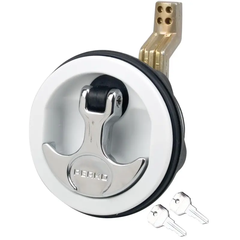 Perko Surface Mount & Latch - White Body, Chrome Handle, Offset Cam Bar, 3/4" - 2-3/8" [1091Dp1wht] 1