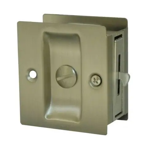 Pocket Door Pull & Lock (Satin Nickle) 1