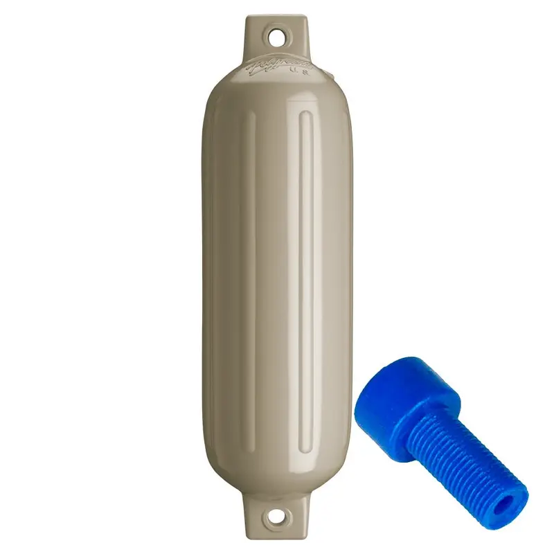 Polyform G-4 Twin Eye Fender 6.5" X 22" - Sand W/Adapter [G-4 Sand W/Air Adapter] 1
