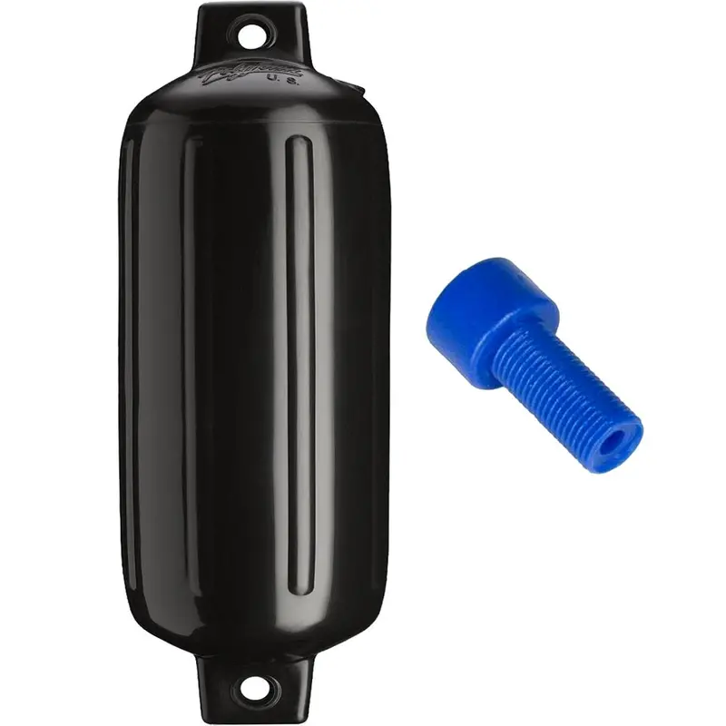 Polyform G-6 Twin Eye Fender 11" X 30" - Black W/Adapter [G-6 Black W/Air Adapter] 1