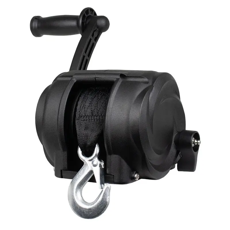 Powerwinch Premier Series Winch 2000Lb, 8", Crank Arm - Carbon Black [21300-W-2000-8-B-R] 1