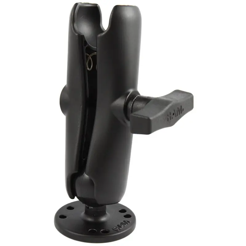 Ram Mount 1.5" Ball Double Socket Arm W/2.5" Round Base [Ram-103U] 1