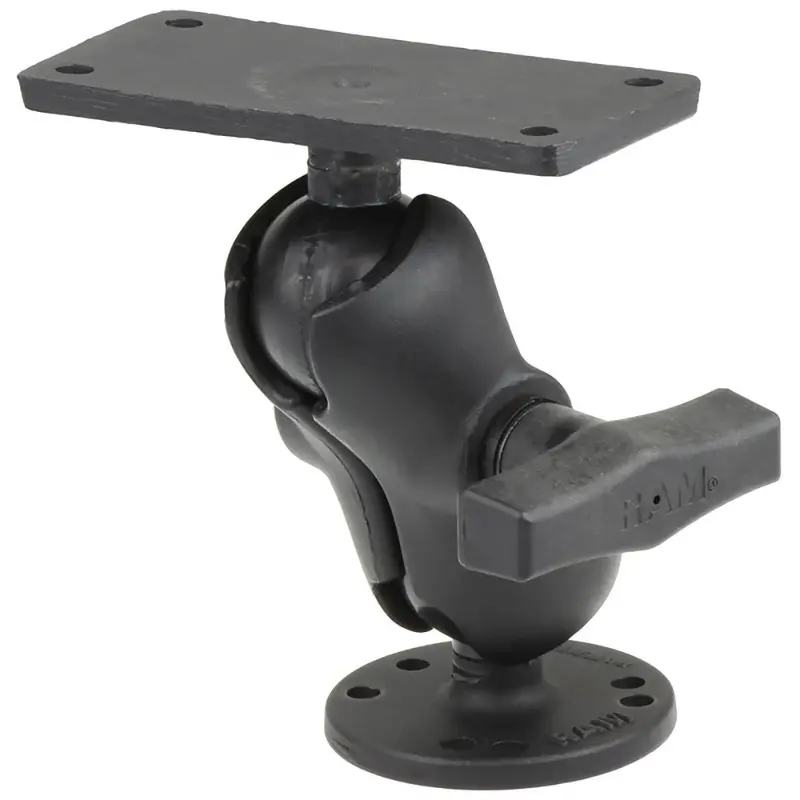 Ram Mount 1.5" Ball Mount W/2.5" Round Base, Short Arm  2" X 4" Plate F/Humminbird Helix 7 Only [Ram-202-24-B-202U] 1