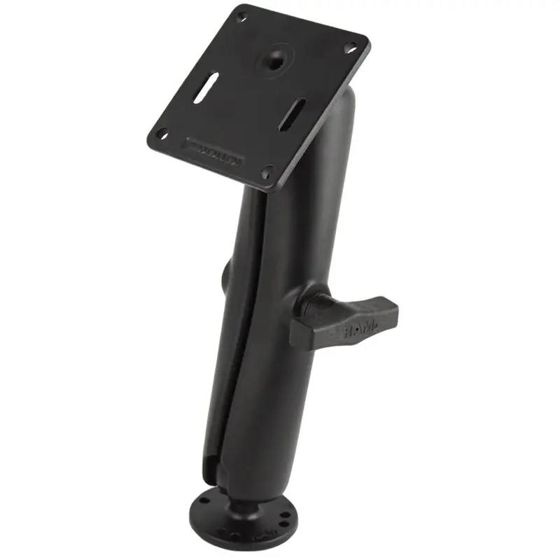 Ram Mount 1.5" Diameter Ball Mount W/Long Double Socket Arm, 2.5" Round Base &(Amps) & 3.625" Square Base (Vesa) [Ram-101U-D-2461] 1
