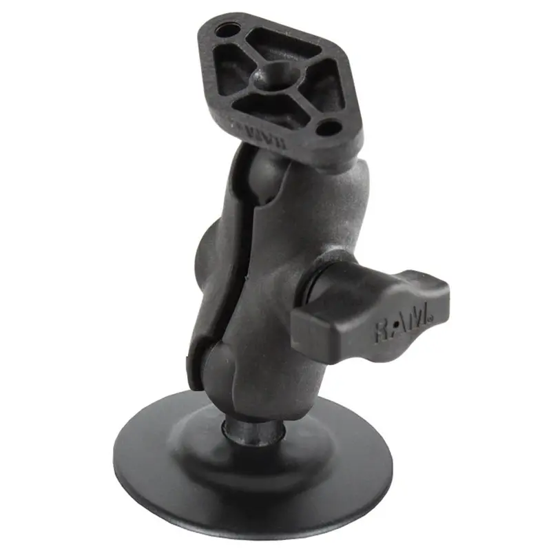 Ram Mount 1" Diameter Ball Mount W/Short Double Socket Arm, 2.5" Flex Adhesive Base & Diamond Base Adapter [Rap-B-378-A-238U] 1