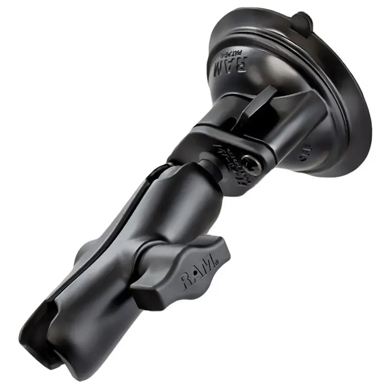 Ram Mount 1" Diameter Ball Standard Length Double Socket Arm W/3.25" Diameter Suction Cup Twist Lock Base [Ram-B-166-103U] 1