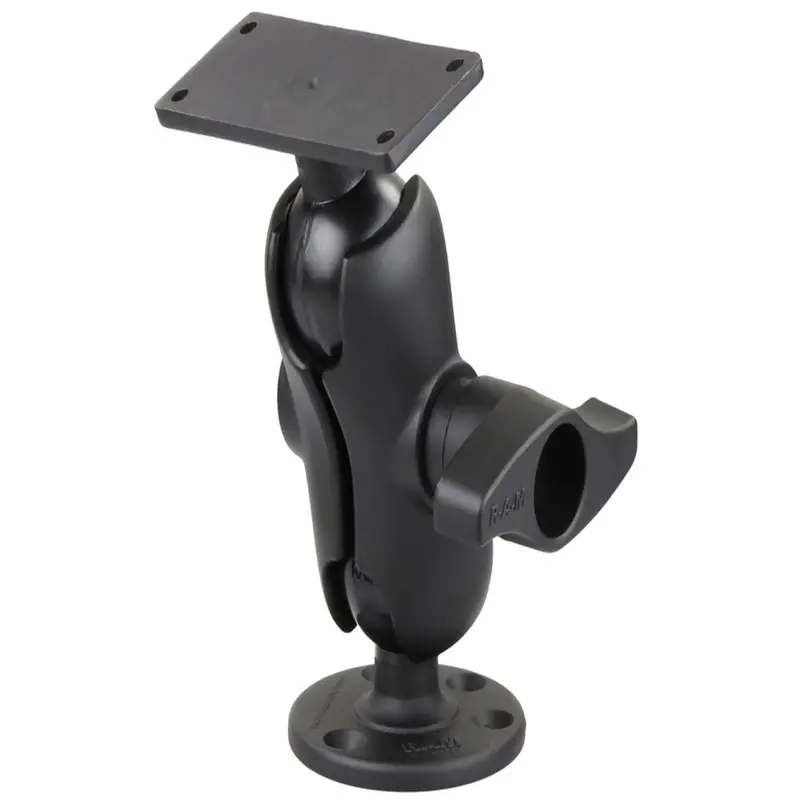 Ram Mount 2.25" Ball Mount W/3.68" Round Base & 2" X 5" Rectangular Base F/Humminbird Helix 9, 10 & 12 [Ram-D-202-25-C-202U] 1