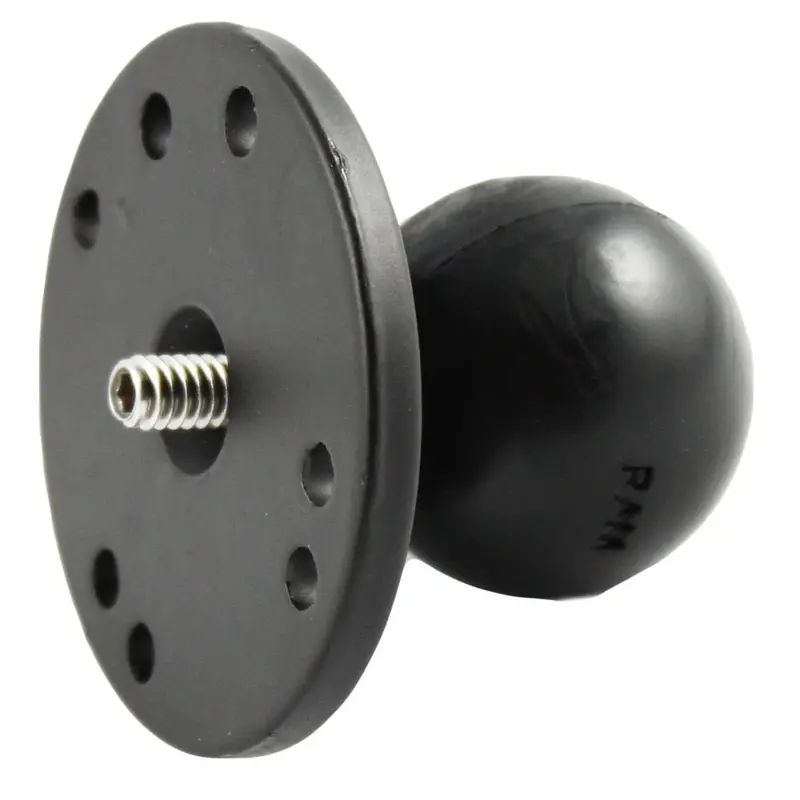 Ram Mount 2.5" Round Base W/1.5" Ball & 1/4"-20 Threaded Male Post F/Cameras [Ram-202Au] 1