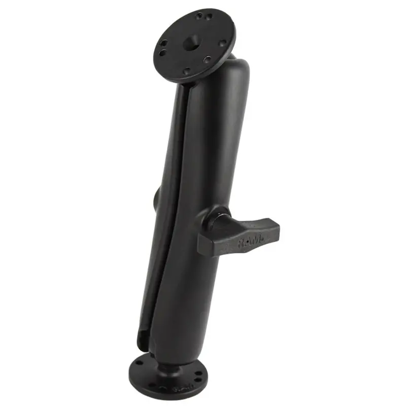Ram Mount Ball Mount W/Long Double Socket Arm & 2-2.5" Round Bases W/Amps Pattern [Ram-101U-D] 1
