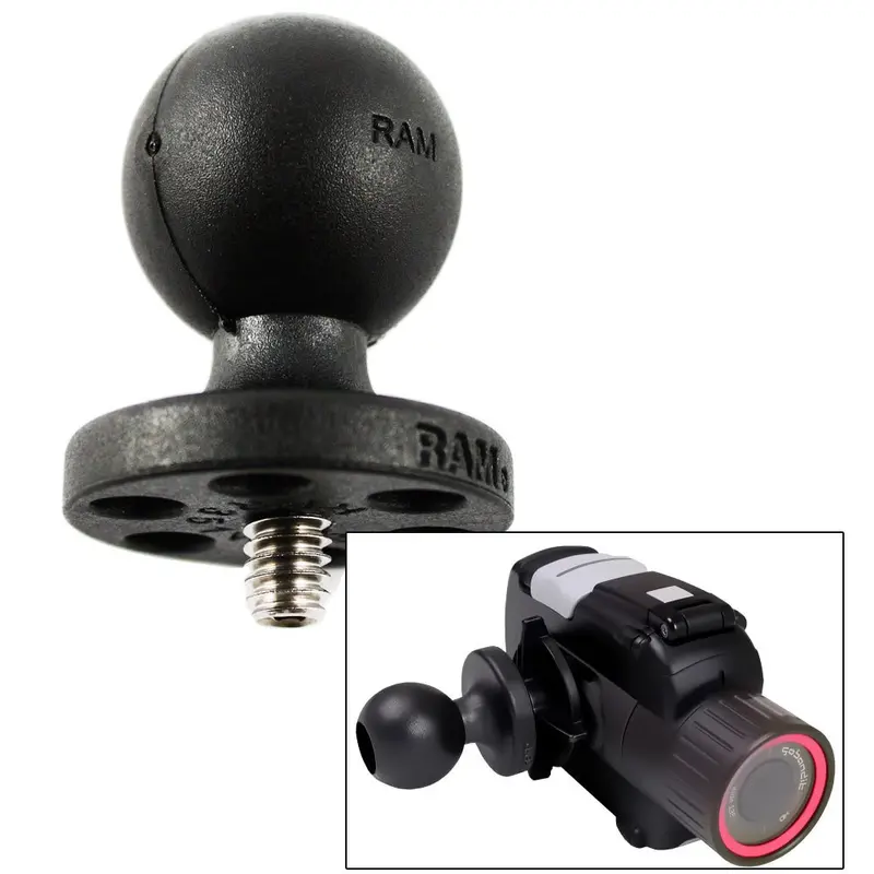 Ram Mount Composite 1" Ball W/1/4-20 Stud F/Cameras, Camcorders [Rap-B-366U] 1