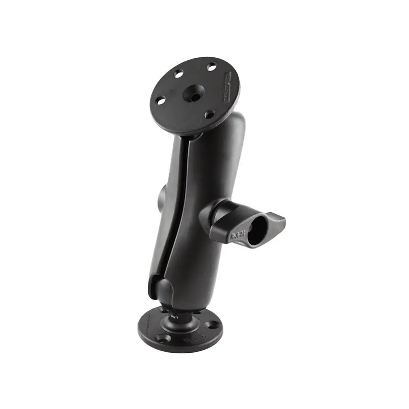 Ram Mount D Size 2.25" Ball Mount W/2 - 3.68" Round Plate  Medium Length Double Socket Arm [Ram-D-101U] 1