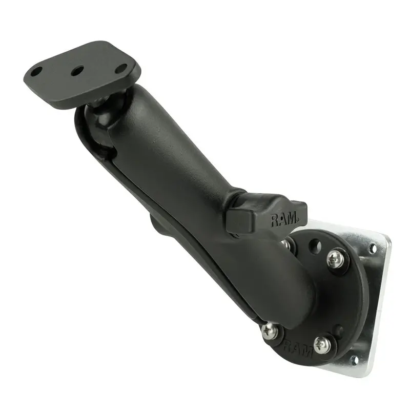 Ram Mount Double Ball Drill-Down Mount W/Diamond Plate  Backer Plate [Ram-B-138U-C-Int3] 1