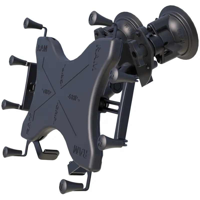 Ram Mount Dual Articulating Suction Cup W/Medium Length Double Socket Arm  Universal X-Grip Cradle F/12" Large Tablets [Ram-B-189-Piv1-Un11u] 1