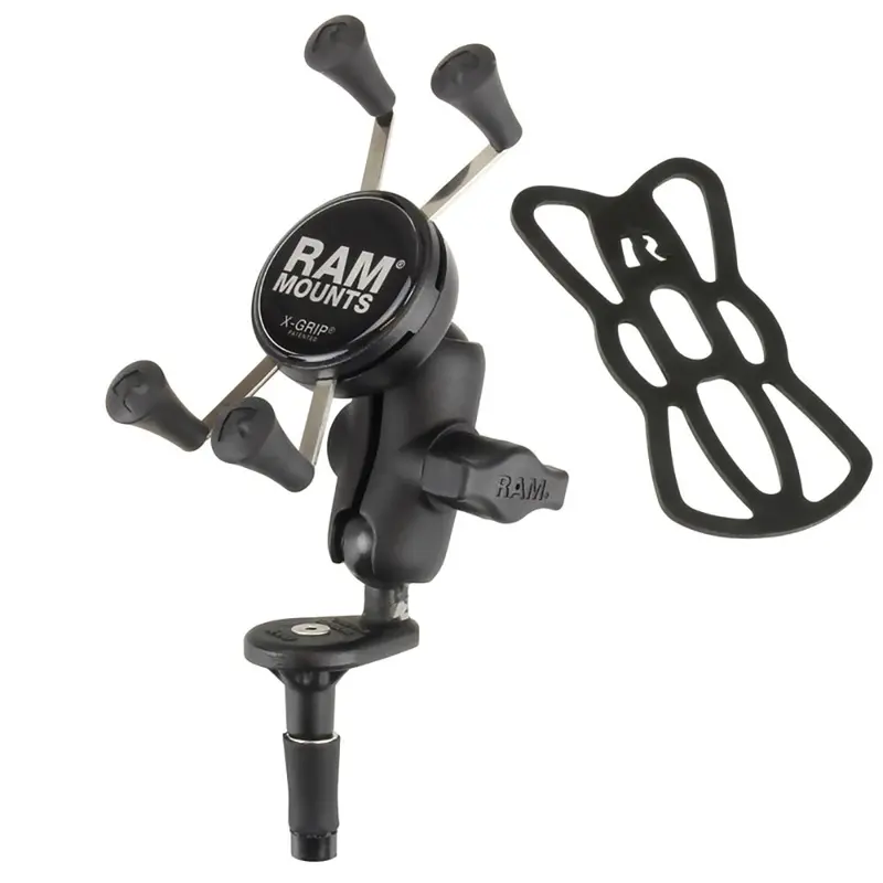 Ram Mount Fork Stem Mount W/Short Double Socket Arm  Universal X-Grip Cell/Iphone Cradle [Ram-B-176-A-Un7u] 1