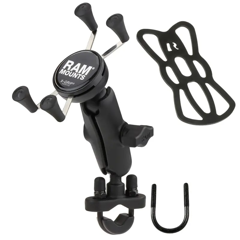 Ram Mount Handlebar Rail Mount W/Zinc Coated U-Bolt Base And Universal X-Grip Cell/Iphone Cradle [Ram-B-149Z-Un7u] 1