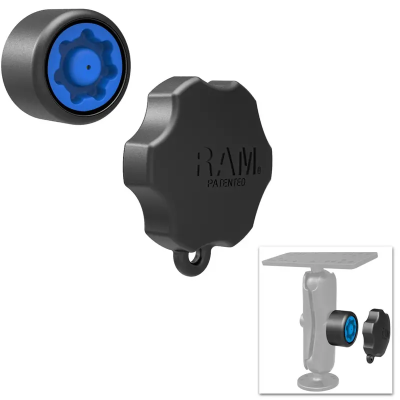 Ram Mount Mixed Combination Pin-Lock Security Knob & Key Knob F/1.5" Diameter C Size Arms [Rap-S-Knob5u] 1