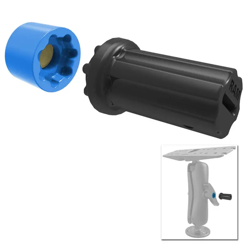 Ram Mount Mixed Combination Pin-Lock Security Nut & Key Knob F/2.25"/3.38" Diameter D/E Size Arms [Rap-S-Nut5u] 1