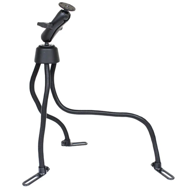 Ram Mount Pod Iii Universal No-Drill Mount W/Double Socket Arm & 2 2.5" Round Bases - Amps Pattern [Ram-316-3-202U] 1
