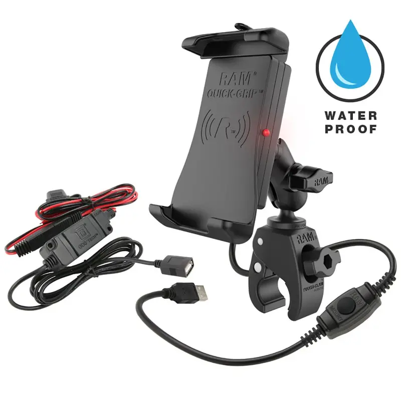Ram Mount Quick-Grip Waterproof Wireless Charging Mount W/Tough-Claw [Ram-B-400-A-Un14w-V7m] 1