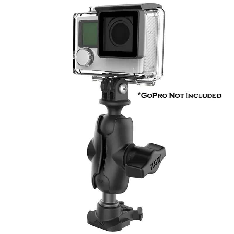 Ram Mount Ram 1" Ball Adapter For Gopro Bases With Short Arm And Action Camera Adapter [Rap-B-Gop2-A-Gop1u] 1