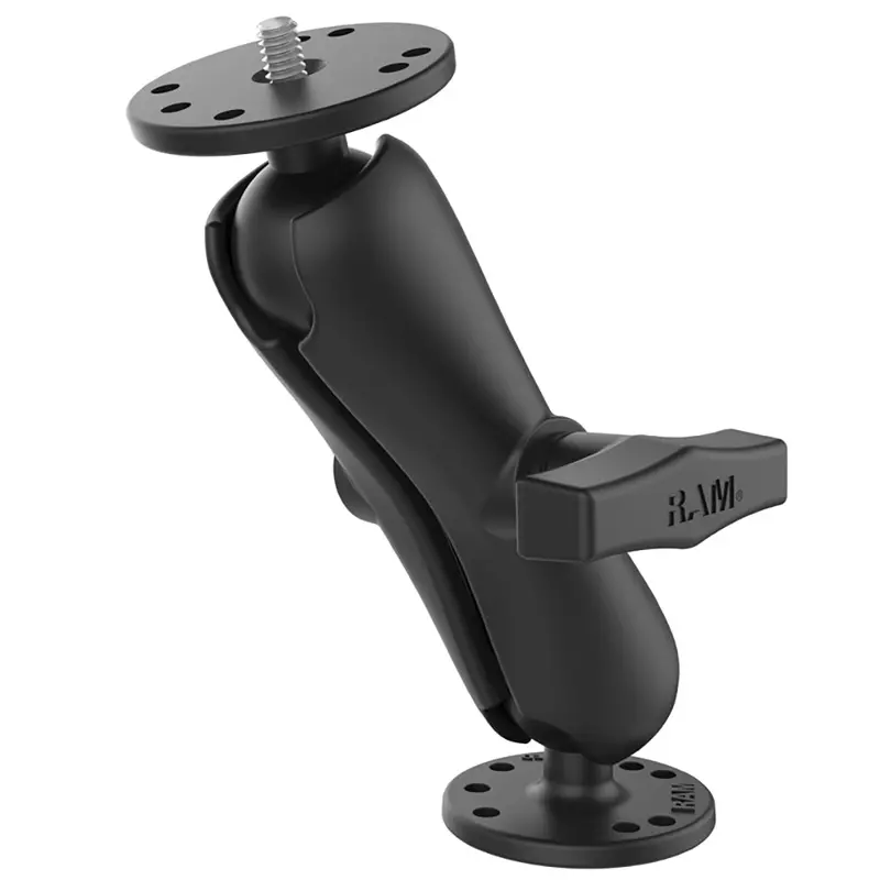 Ram Mount Ram Double Ball Mount W/1/4"-20 Male Thread - Medium Arm [Ram-101Au] 1