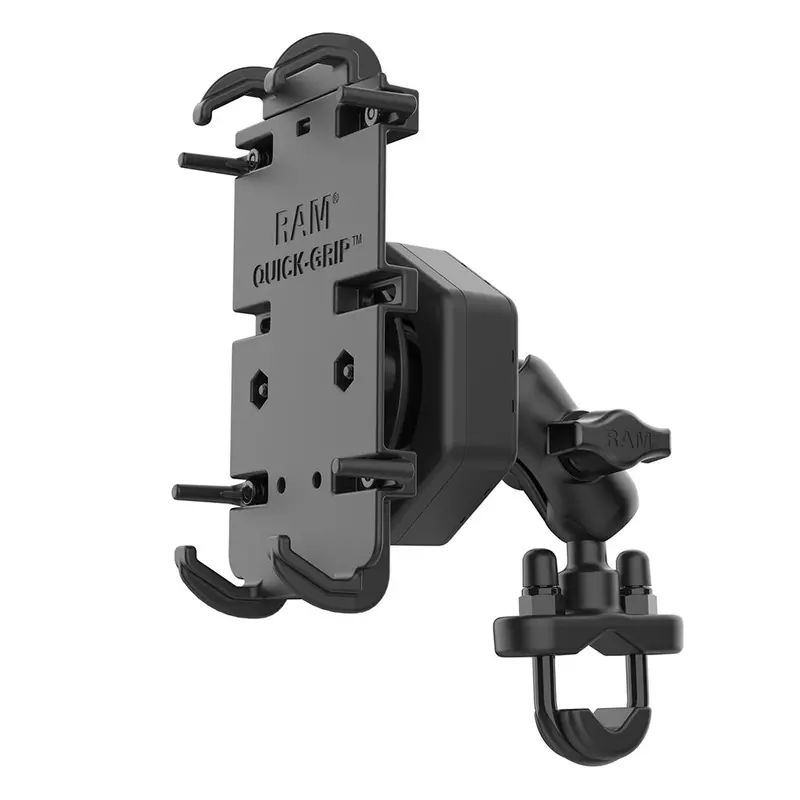 Ram Mount Ram Quick-Grip Xl Phone Mount W/Vibe-Safe  U-Bolt Base - Short [Ram-B-149Z-A-Pd4-462] 1