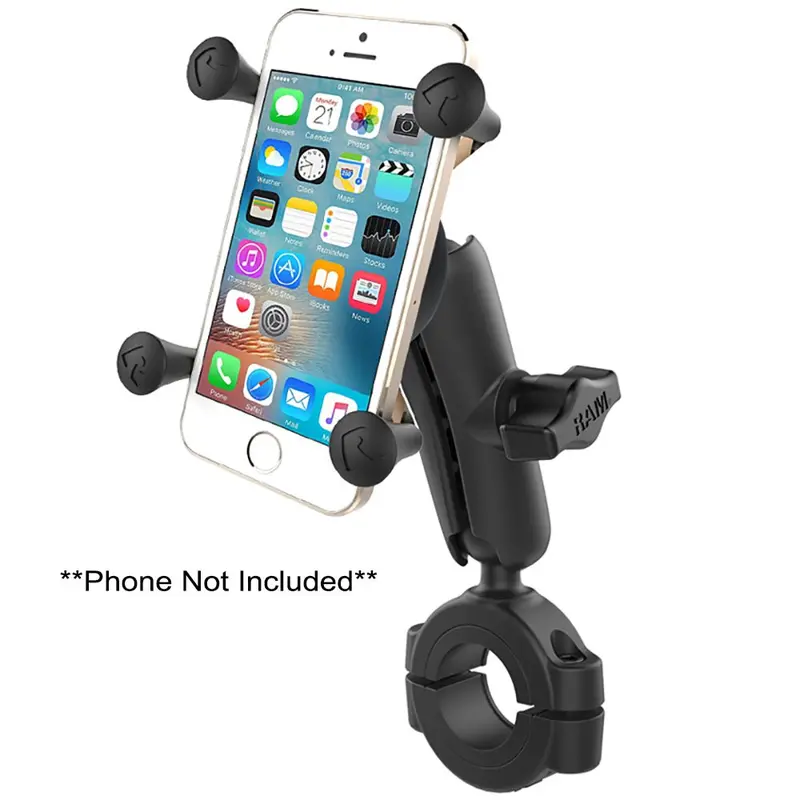 Ram Mount Ram Torque 1 1/8" - 1 1/2" Diameter Handlebar/Rail Bae With 1" Ball, Medium Arm And X-Grip For Larger Phones [Ram-B-408-112-15-Un7u] 1