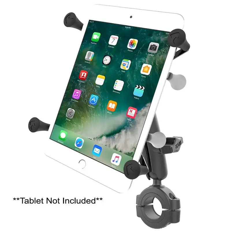 Ram Mount Ram Torque 1 1/8" - 1 1/2" Diameter Handlebar/Rail Base With 1" Ball, Medium Arm And X-Grip For 7-8" Tablets [Ram-B-408-112-15-Un8u] 1