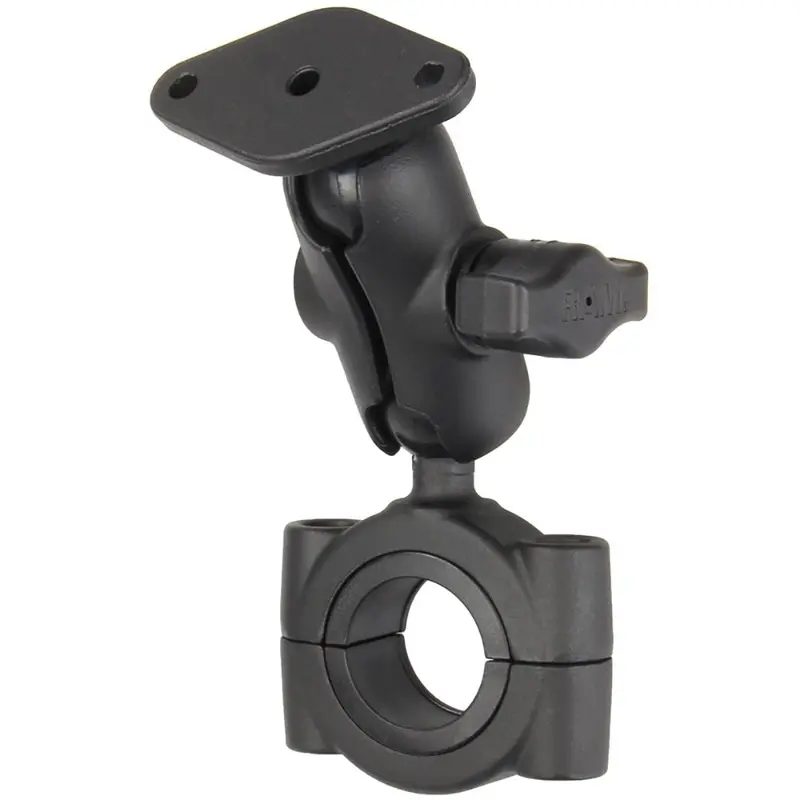 Ram Mount Ram Torque 1 1/8" - 1 1/2" Diameter Handlebar/Rail Base With B Size 1" Ball, Short Arm And Diamond Plate [Ram-B-408-112-15-A-238U] 1