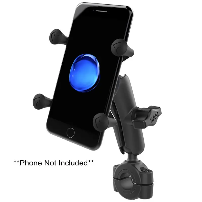 Ram Mount Ram Torque 3/4" - 1" Diameter Handlebar/Rail Base W/1" Ball, Medium Arm  X-Grip F/Phones [Ram-B-408-75-1-Un7u] 1