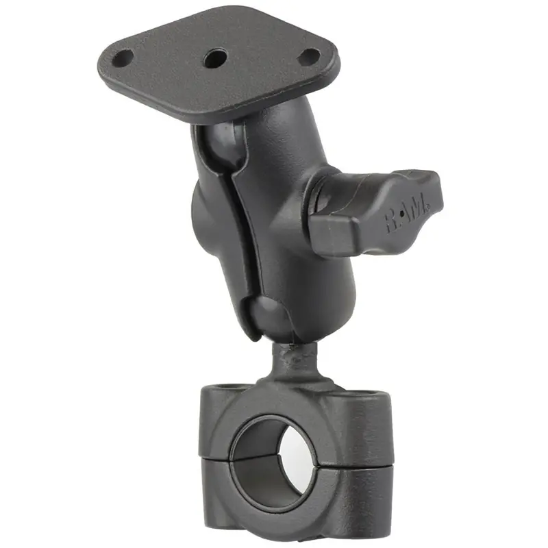 Ram Mount Ram Torque 3/4" - 1" Diameter Handlebar/Rail Base With 1" Ball, Short Arm And Diamond Plate [Ram-B-408-75-1-A-238U] 1