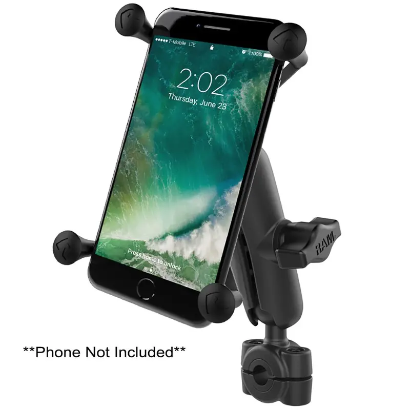 Ram Mount Ram Torque 3/8" - 5/8" Diameter Mini Rail Base With 1" Ball, Medium Arm And X-Grip For Larger Phones [Ram-B-408-37-62-Un10u] 1